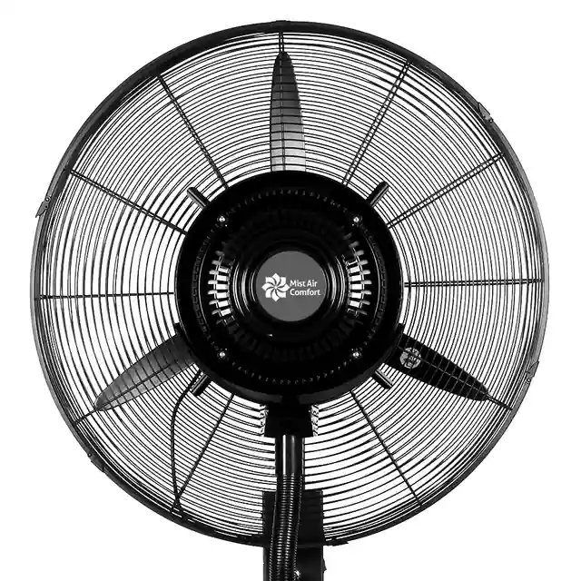 Brand application mockup on a fan